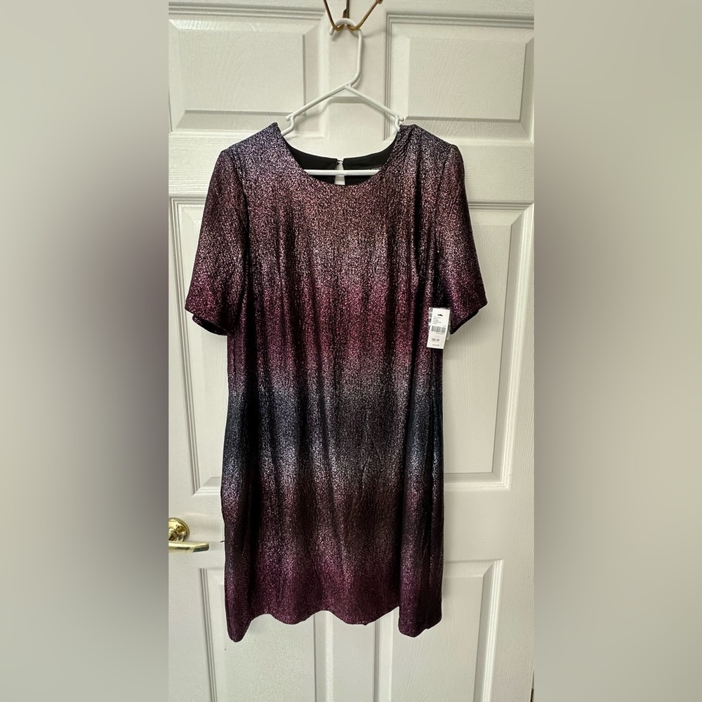 Lane Bryant Metallic Ombré Sheath Dress Purple Silver NWT 14/16